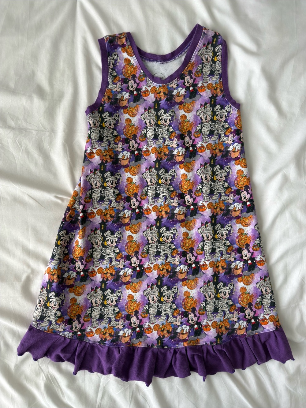 Disney Halloween Dress 7 Years Purple Mickey Minnie Pumpkin Costume Dress Up